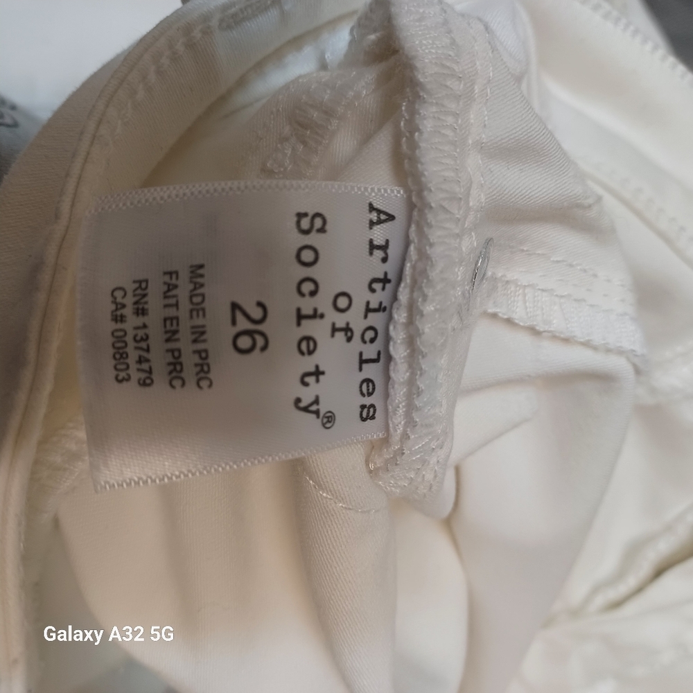 Articles Of Society Women Size 26 White Ankle Cropped Jeans Pant - Picture 12 of 16